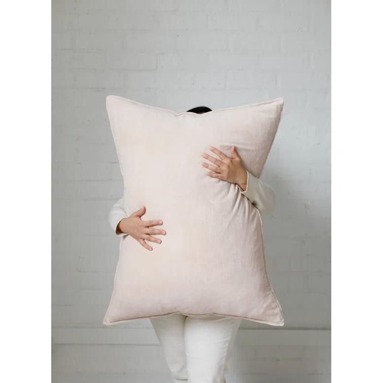 Bianca Velvet Oversized Pillow by Pom Pom at Home - Blush