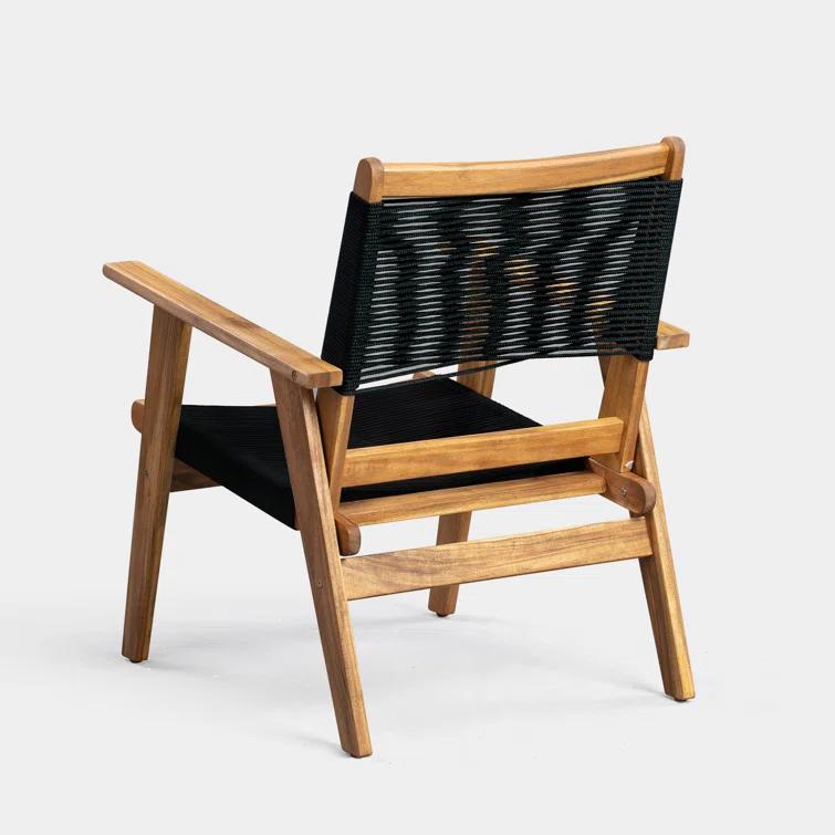 PatioSense Patio Sense Kingsmen Armchair ,Natural Finish ,Midcentury Modern Sofa Chair ,Indoor & Outdoors
