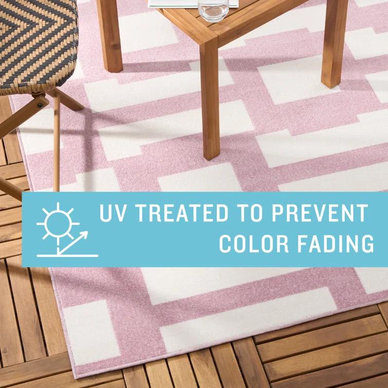 TOMMY BAHAMA Isla Coastal Geo Indoor Outdoor Area Rug Purple/Ivory