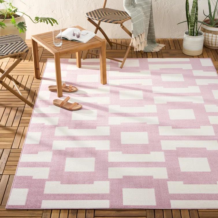 TOMMY BAHAMA Isla Coastal Geo Indoor Outdoor Area Rug Purple/Ivory