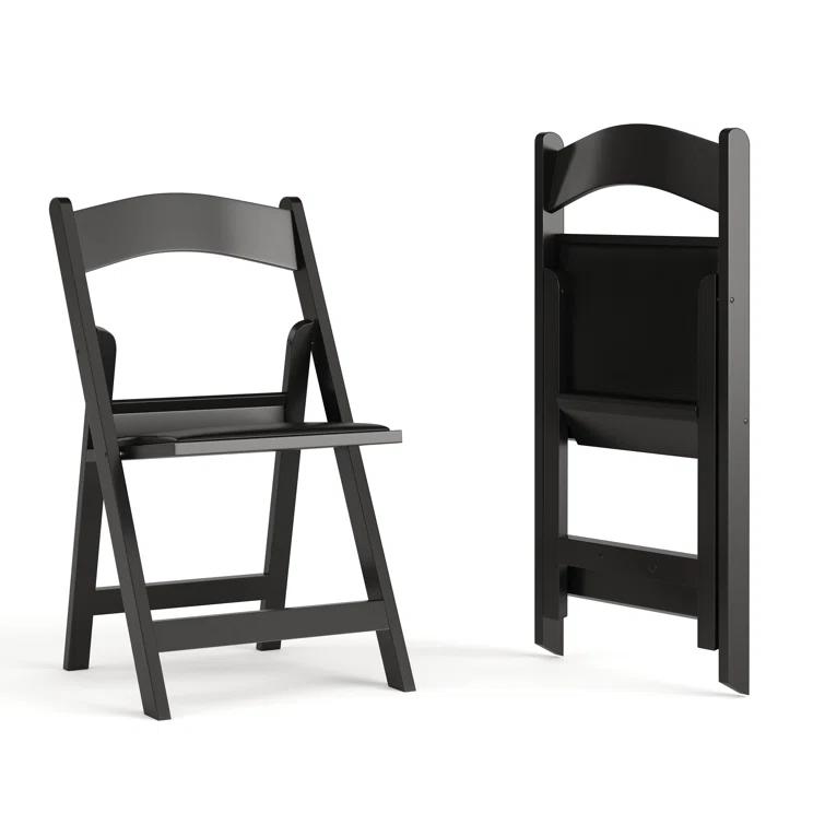 Inbox Zero Hercules Resin Folding Chair - 800LB Weight Capacity Event Chair (Set of 2)