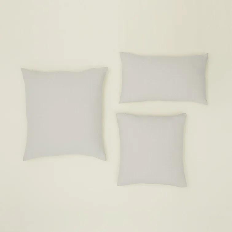 Simple Embroidered Linen Lumbar Throw Pillow
