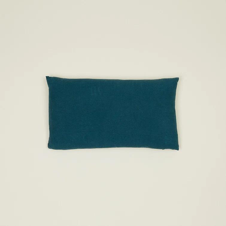 Simple Embroidered Linen Lumbar Throw Pillow