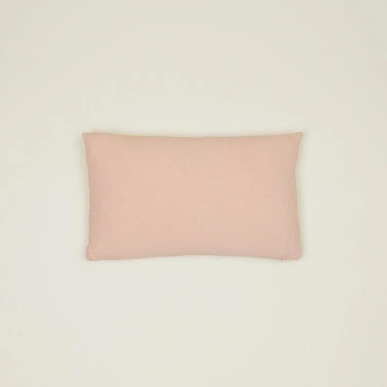 Simple Embroidered Linen Lumbar Throw Pillow