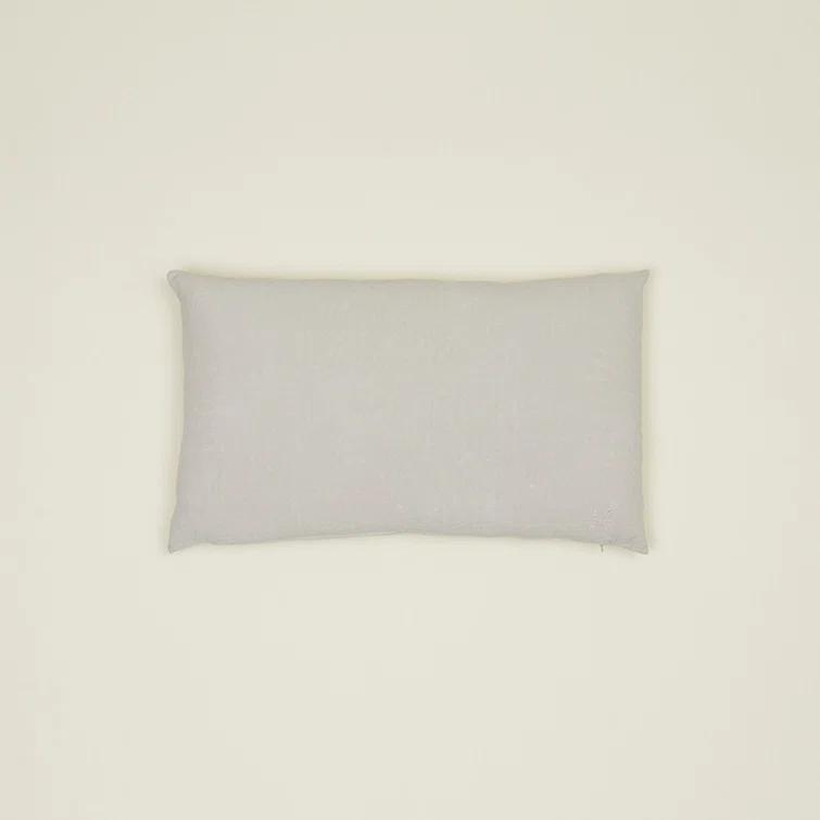 Simple Embroidered Linen Lumbar Throw Pillow