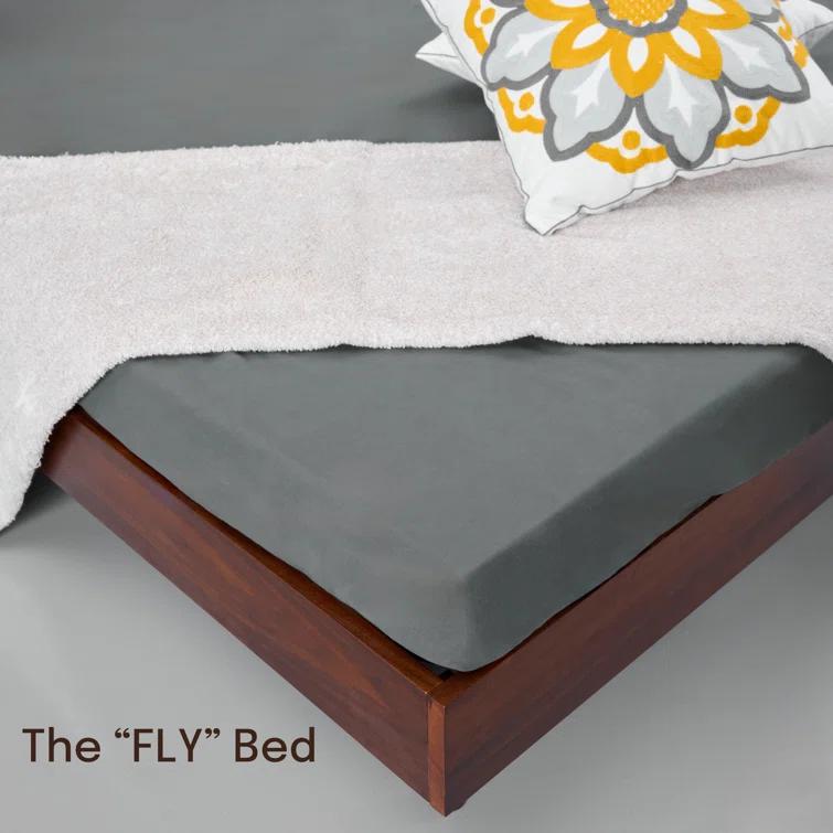 Queen Dark Walnut Wooden Bed Frame with Slats