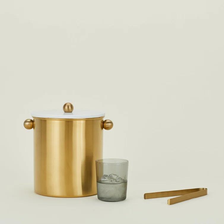 Hawkins New York Simple Brass Ice Bucket