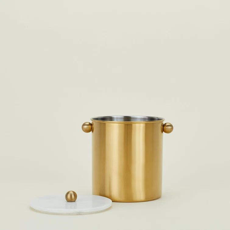 Hawkins New York Simple Brass Ice Bucket