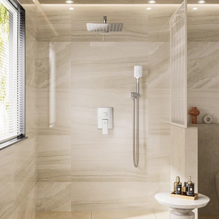 10 inch Wall Mounted Pressure Balanced Complete Shower System With 3 Setting Shower Handheld