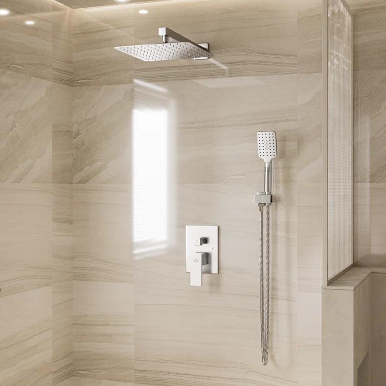 10 inch Wall Mounted Pressure Balanced Complete Shower System With 3 Setting Shower Handheld