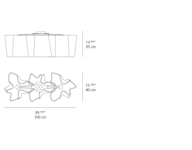 Artemide Logico Triple Linear Semi Flush Mount
