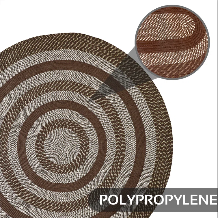 August Grove® Brod Brown Indoor/Outdoor Area Rug- Round Rug
