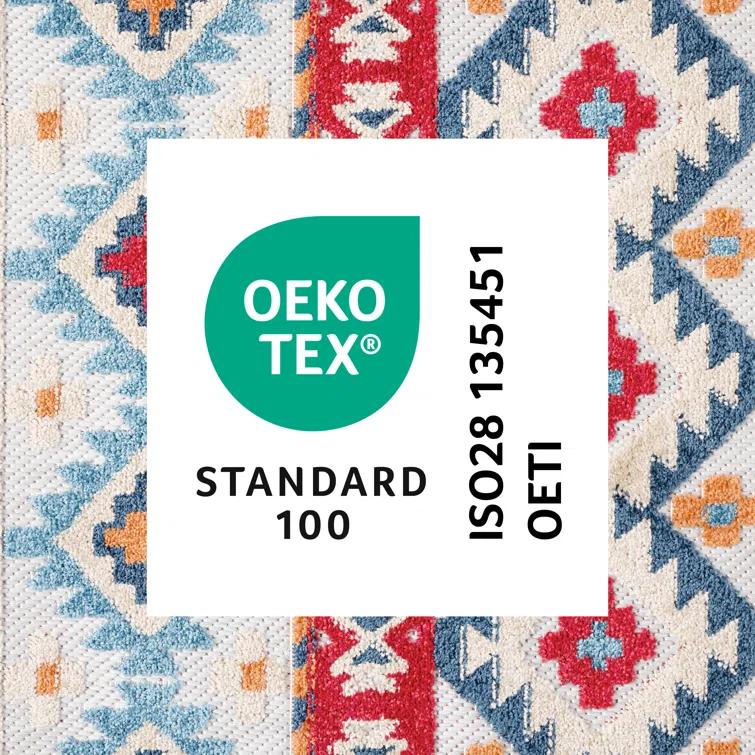 TOWN & COUNTRY EVERYDAY Dahlia Southwestern Stripe Outdoor Rug Red/Multi