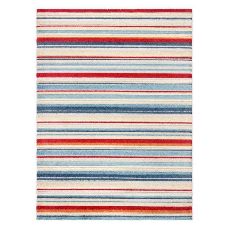 TOWN & COUNTRY EVERYDAY Rio Multicolor Stripe Outdoor Rug Red/Multi