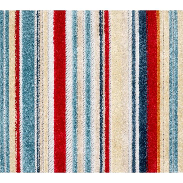 TOWN & COUNTRY EVERYDAY Rio Multicolor Stripe Outdoor Rug Red/Multi