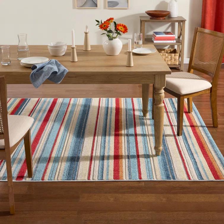 TOWN & COUNTRY EVERYDAY Rio Multicolor Stripe Outdoor Rug Red/Multi
