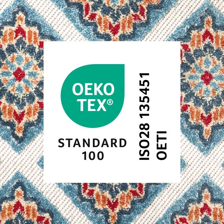 TOWN & COUNTRY EVERYDAY Brooks Retro Geo Outdoor Rug Red/Multi