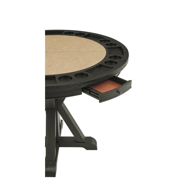 Steve Silver Furniture Rylie 50" 8 - Player Foldable Poker Table with Chairs and Drawers