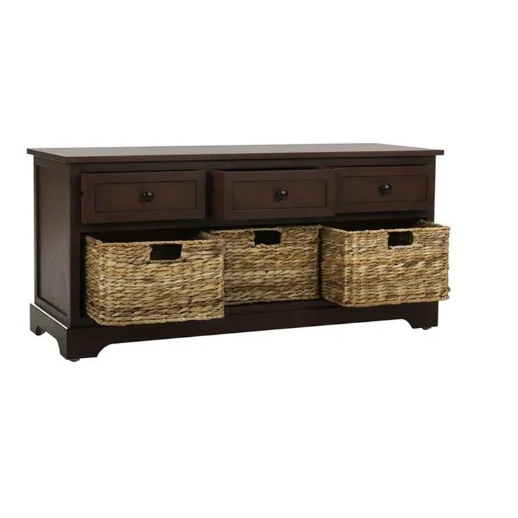 Adayla Solid Wood Drawers Storage Bench
