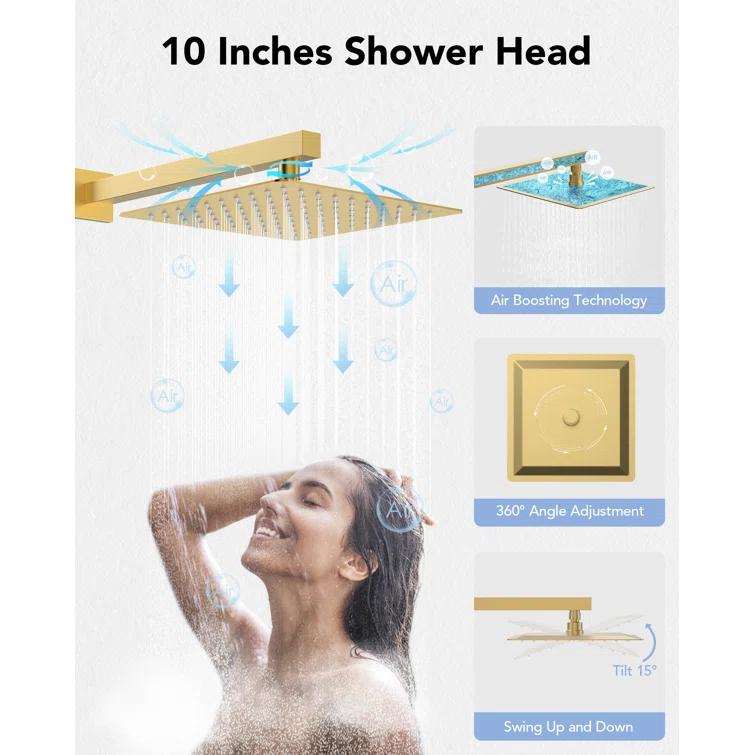RainfallCascade 10" Pressure Balanced Slide BarShower System with Rough-In Valve