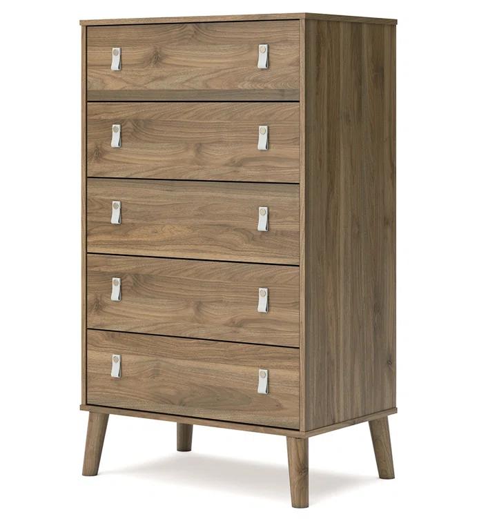 Aprilyn 5 Drawer 29.88" W Lingerie Chest withInterchangeable Leather Handles