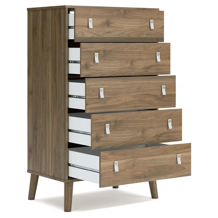 Aprilyn 5 Drawer 29.88" W Lingerie Chest withInterchangeable Leather Handles