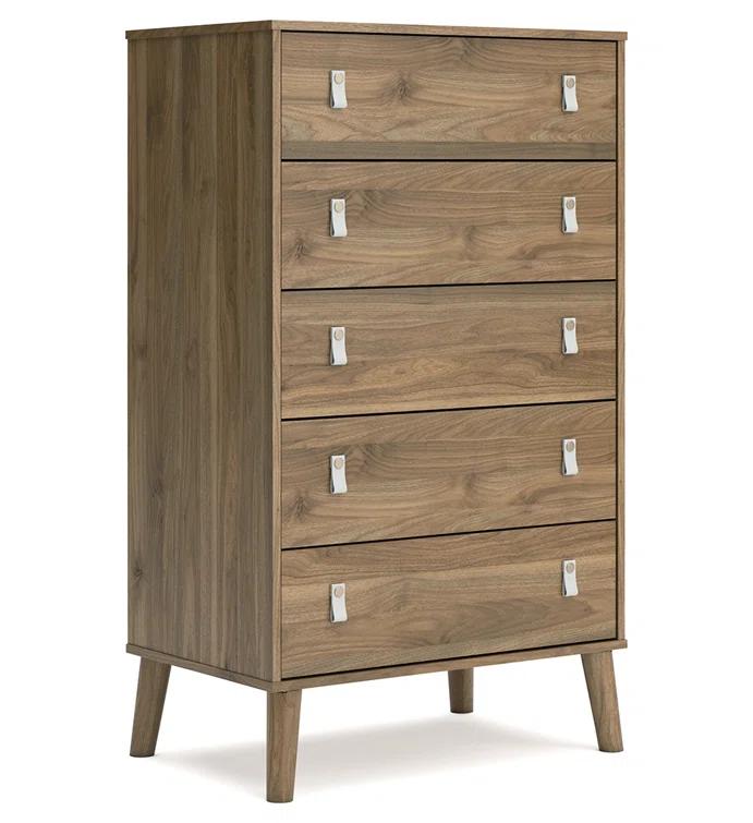 Aprilyn 5 Drawer 29.88" W Lingerie Chest withInterchangeable Leather Handles