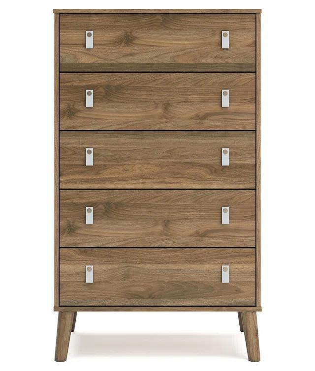 Aprilyn 5 Drawer 29.88" W Lingerie Chest withInterchangeable Leather Handles
