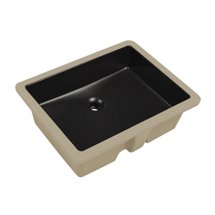 DeerValley Ursa 20" X 15.6" Rectangular Vitreous China Undermount Bathroom Sink with Overflow