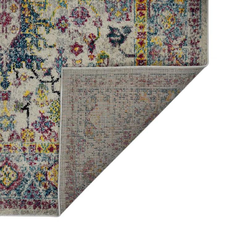 AMER Rugs Alyssa Transitional Bordered Durable Performance Multicolor Area Rug