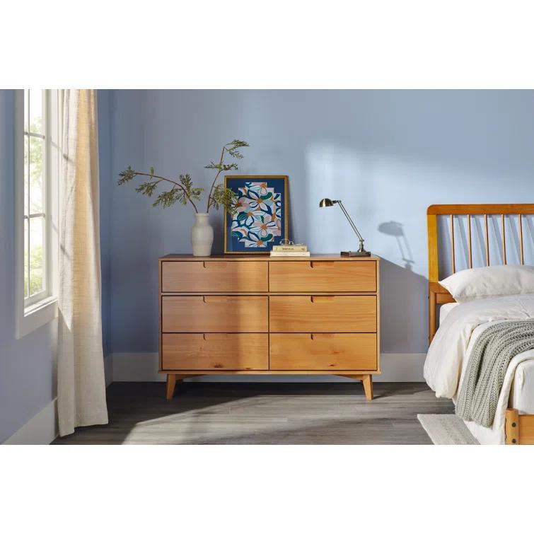 Yarber 6 Drawer Solid Wood Double Dresser