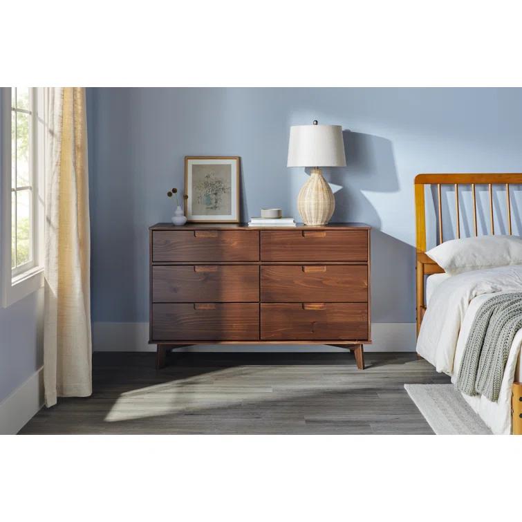 Yarber 6 Drawer Solid Wood Double Dresser