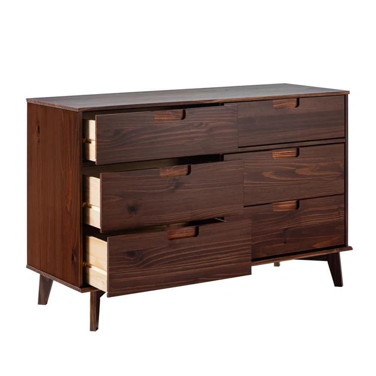 Yarber 6 Drawer Solid Wood Double Dresser