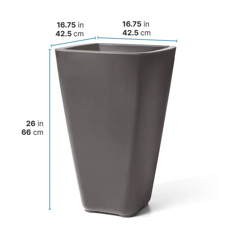 Step2 Bridgeview Square Tall Tapered Plastic Outdoor Planter & Reviews | Wayfair
