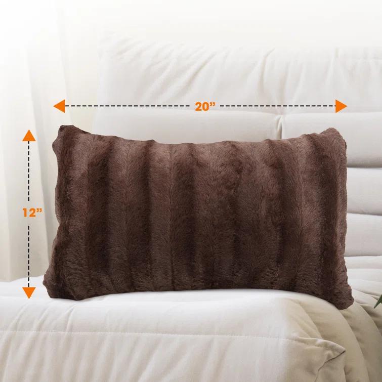 Cheer Collection Faux Fur Throw Pillow (Set of 2)