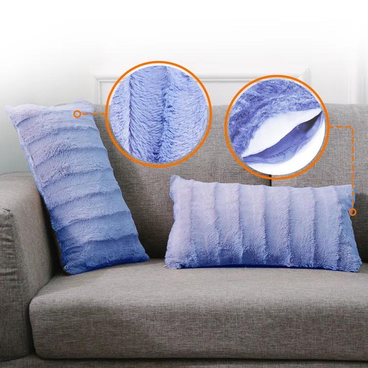 Cheer Collection Faux Fur Throw Pillow (Set of 2)