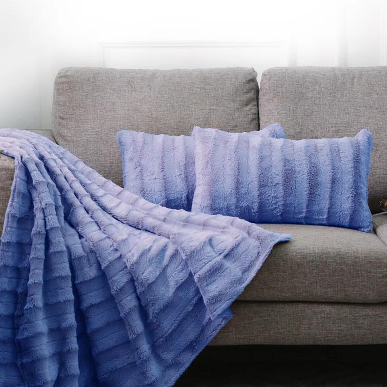 Cheer Collection Faux Fur Throw Pillow (Set of 2)