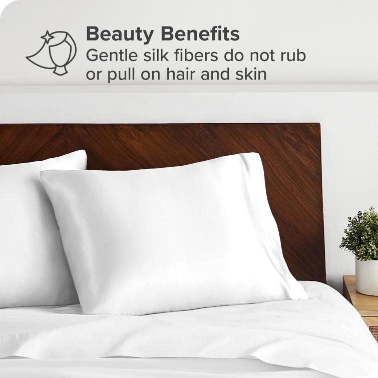 Bare Home 100% Mulberry Silk Pillowcase Zipper Closure