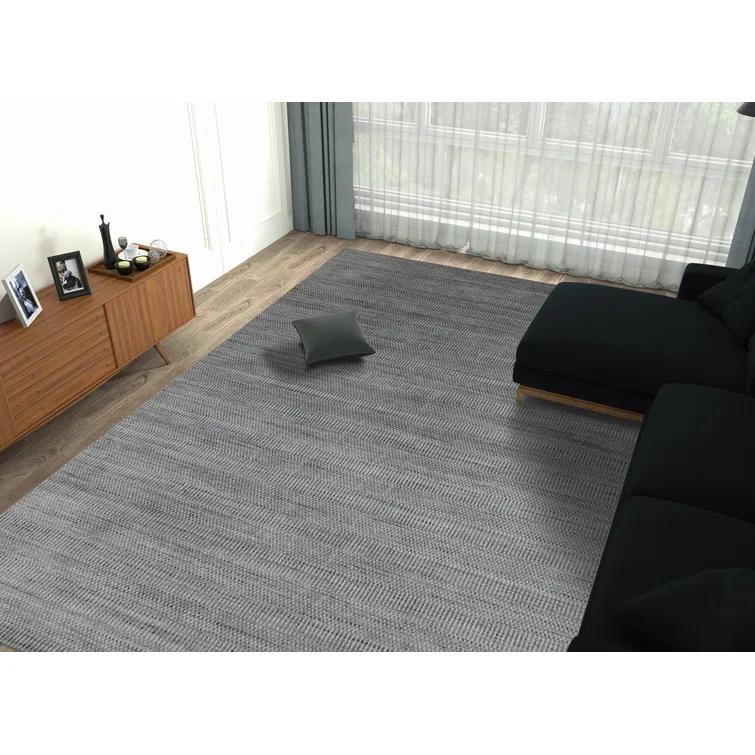 Adamsburg Striped Hand-Woven Gray Area Rug