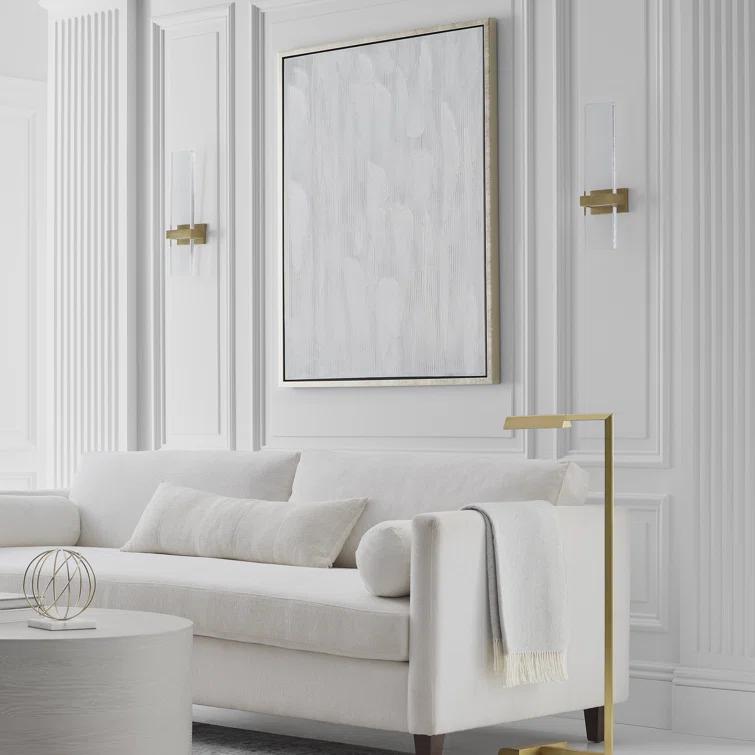Natural Brass and Glass Dimmable Wall Sconce with LED Light