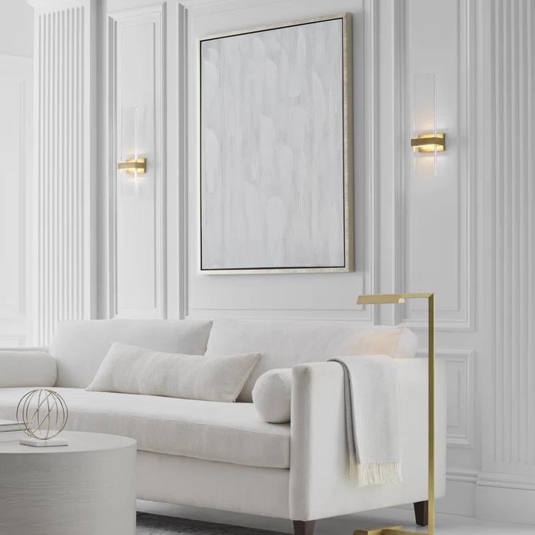 Natural Brass and Glass Dimmable Wall Sconce with LED Light