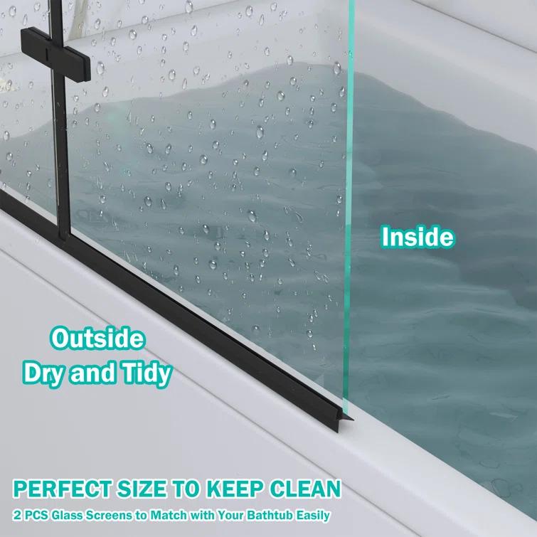 Jraty 39'' - W x 55'' H Door Frameless Tub Door with