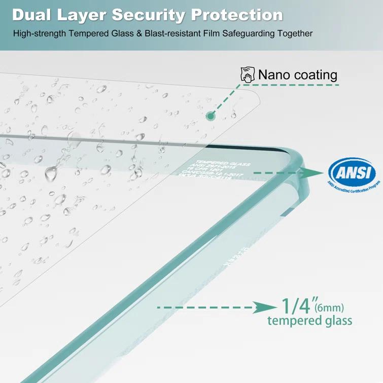 Jraty 39'' - W x 55'' H Door Frameless Tub Door with