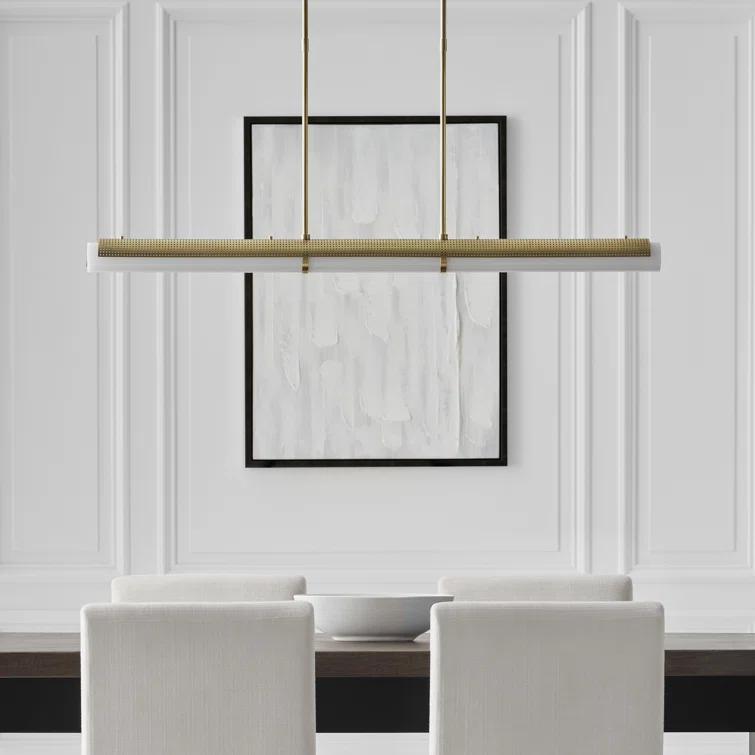 Precision Polished Nickel 50'' LED Linear Chandelier with Crystal Accents