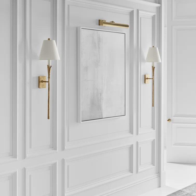 Aiden Large Tail Nickel Sconce, Dimmable Direct Wired, 32 in