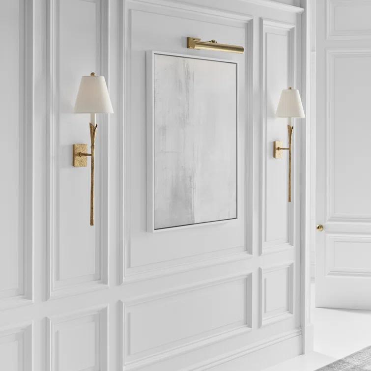 Aiden Large Tail Nickel Sconce, Dimmable Direct Wired, 32 in