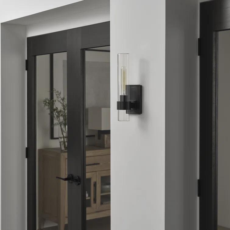 Presidio 14-inch Bronze and Black Cylinder Outdoor Wall Sconce