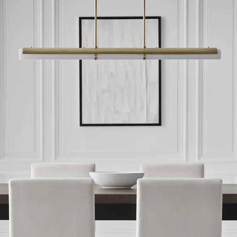 Precision Polished Nickel 50'' LED Linear Chandelier with Crystal Accents
