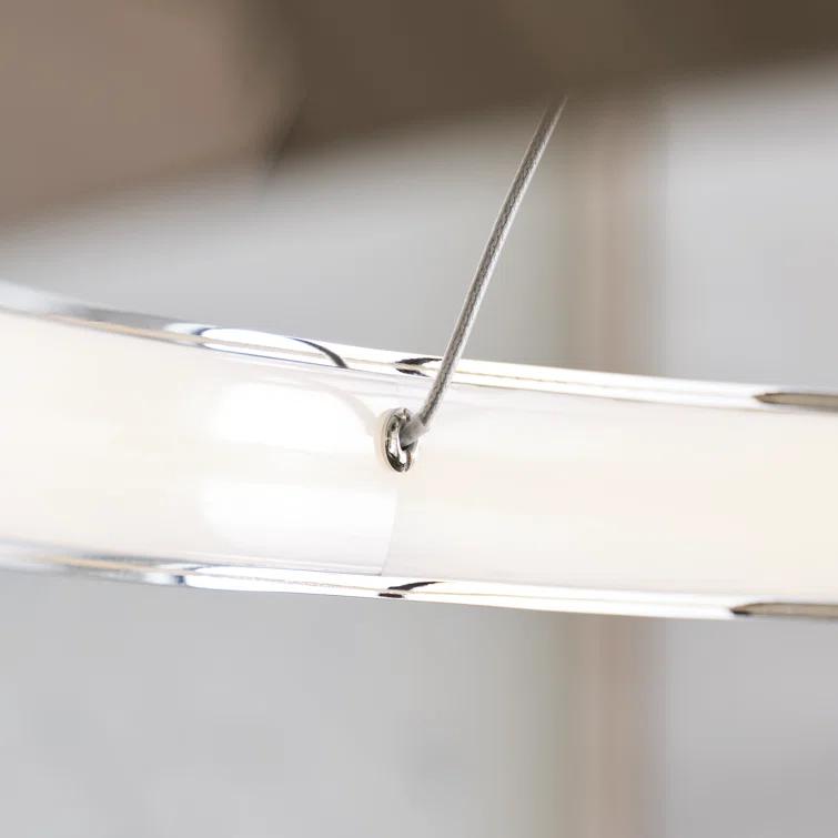 Sleek 48" Polished Nickel Crystal LED Chandelier
