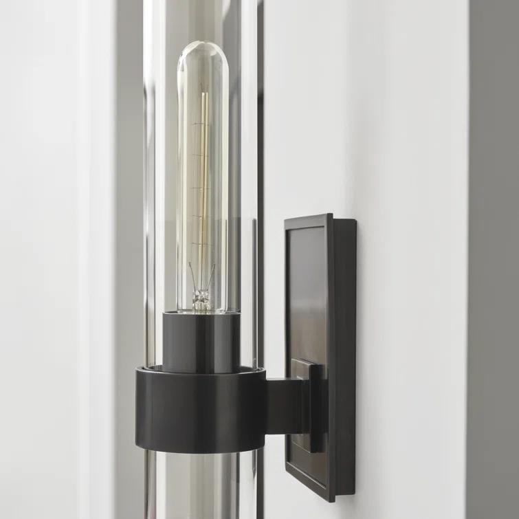 Presidio 14-inch Bronze and Black Cylinder Outdoor Wall Sconce